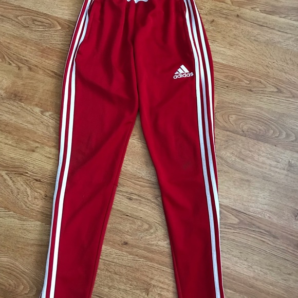 red adidas pants womens